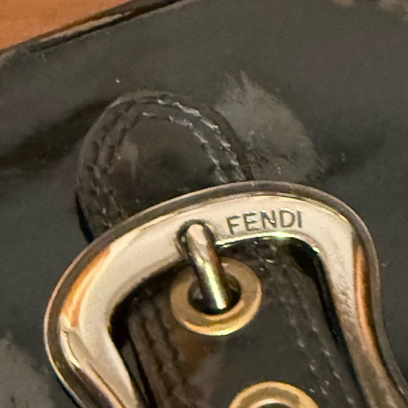 Fendi Black Patent Leather Wallet with Gold Buckle - Picture 4 of 9